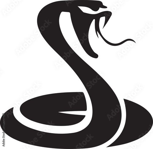 Silhouette Style Vector Snake Logo Icon for Modern Branding, Wildlife, Reptile, Tattoo, Sports Team, Security Company, Minimalist Design, and Professional Business Identity Graphic Illustration