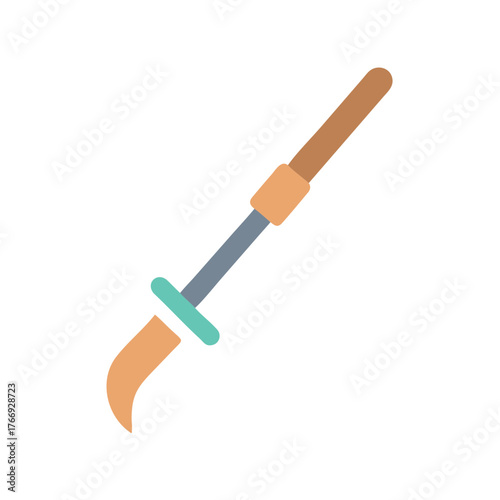 Minimalist pruning saw vector illustration on black background, promoting gardening tools