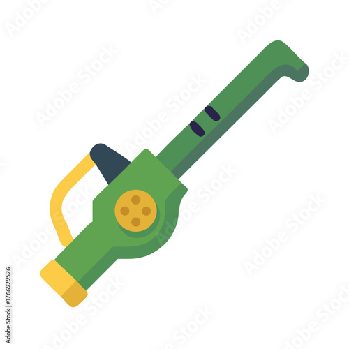 Vector image of a green and yellow caulking gun on black background