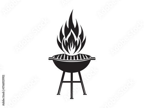 Barbecue grill isolated on white background. 