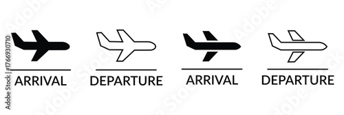 Dynamic airplane icons clearly distinguish arrivals and departures for seamless airport navigation and travel planning