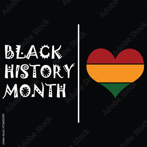 Black History Month Heart Design