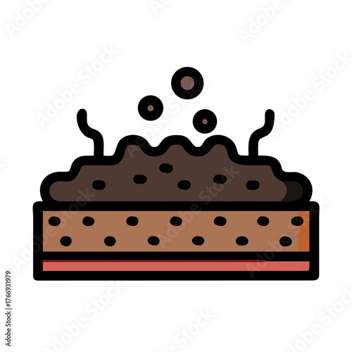 Soil layers flat illustration for infographics or environmental projects on black background