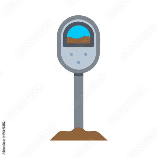Flat vector illustration of a parking meter against a black background