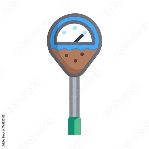 Vector illustration of a soil tester for measuring moisture and nutrients