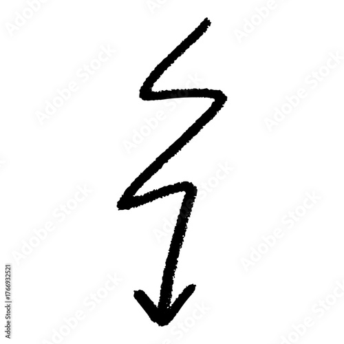 Chalky doodle arrow, pencil stroke with sketch texture, charcoal highlight line, playful crayon strip, subtle scribble accents and gritty shading.