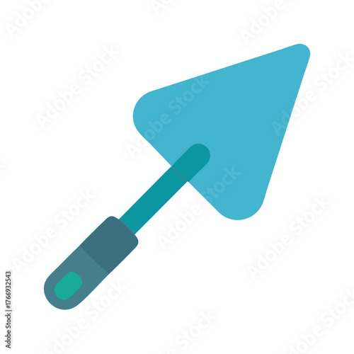 Minimalist trowel illustration on black background for masonry, construction and DIY