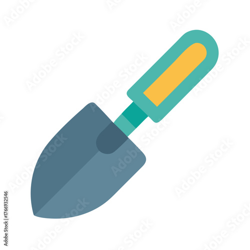 Illustration of small garden trowel for planting, gardening, or landscaping in flat design
