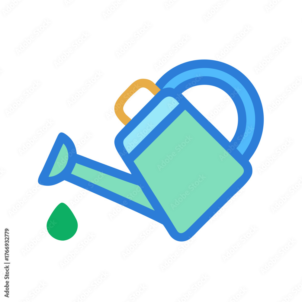 Obraz premium Watering can illustration icon isolated against black background ideal for gardening themes