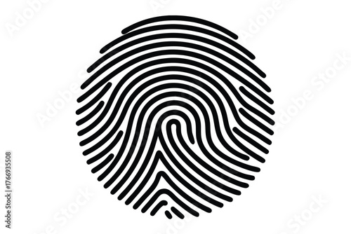 Black finger mark displays unique fingerprint detail on a clean white background
