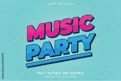 Music party text effect editable