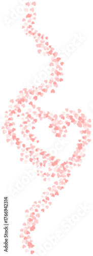 Lineart heart frame - confetti wavy line drawing in watercolor style. Design element.