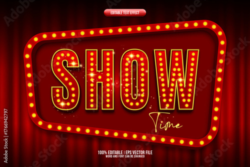 Show time 3D editable text effect