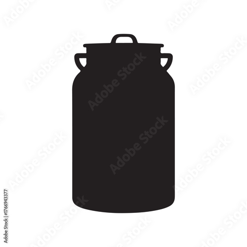 Fresh milk can silhouette vector flat illustration design on white background