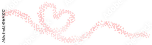 Lineart hearts confetti ribbon line drawing in watercolor style. Design elements.