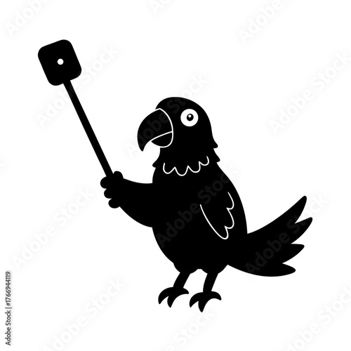 parrot using selfie stick hilarious meme