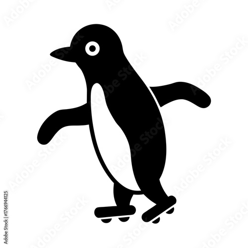 penguin ice skating badly fail meme