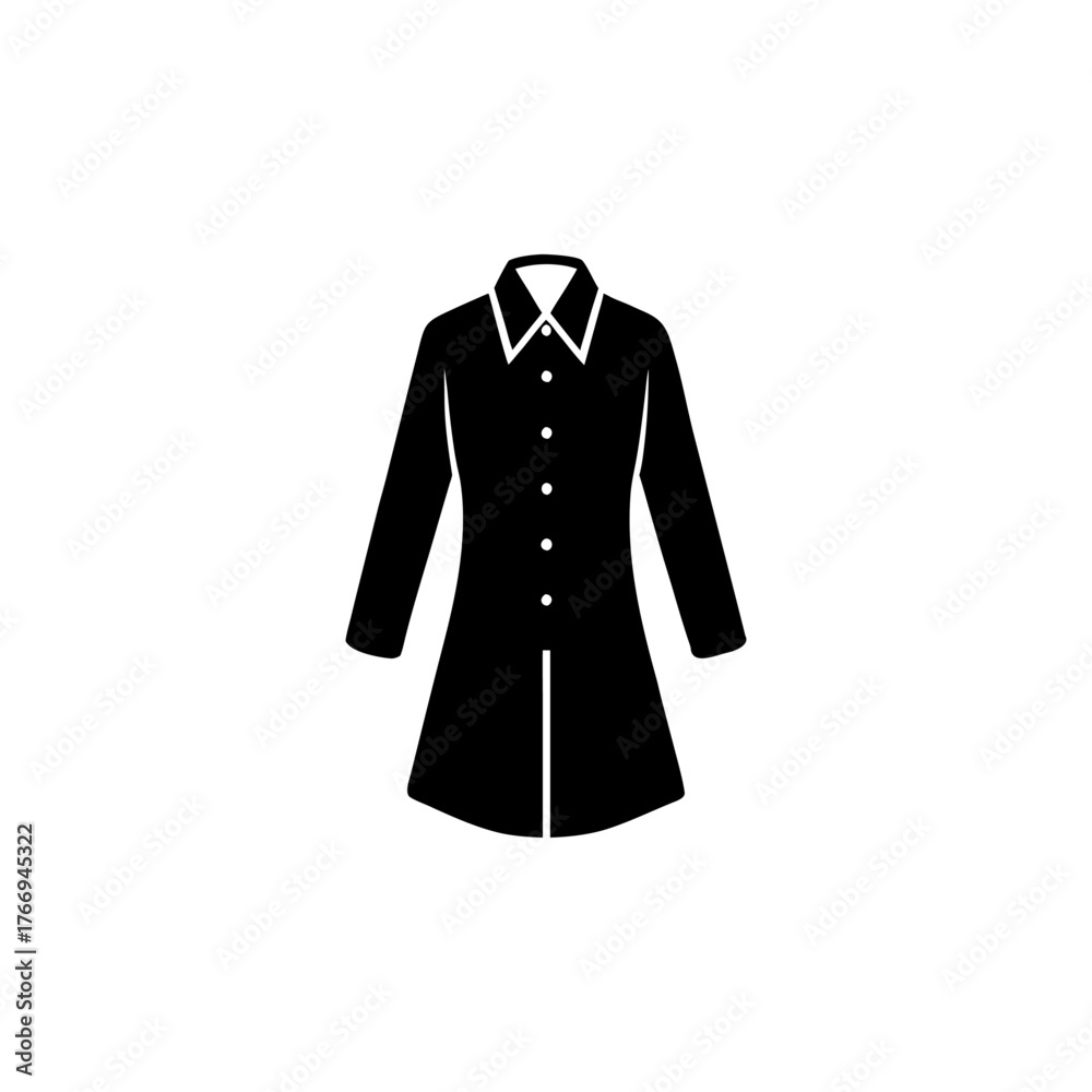 Naklejka premium black dress on a white