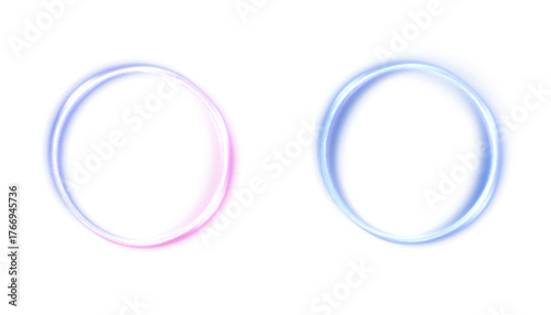 A bright round frame with soft, glowing rays on a white background. Vector light element for a white background.