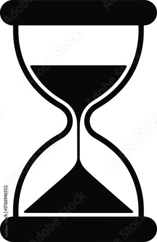 Hourglass illustration representing the passage of time with sand flowing