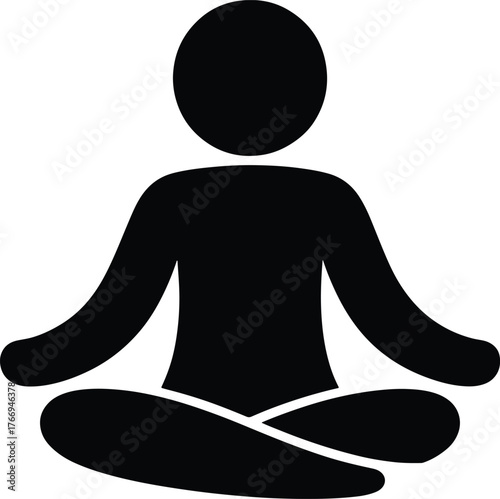 Meditation posture icon for mindfulness and relaxation vector illustration