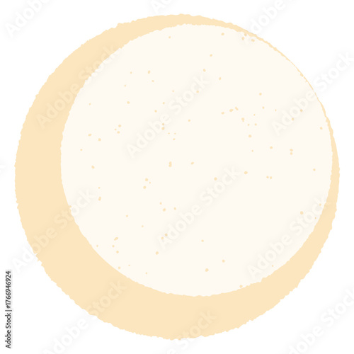 Full moon isolated on transparent background. Hand drawn flat vector illustration. Celestial design element, clip art. Night sky, space, astronomy, natural satellite