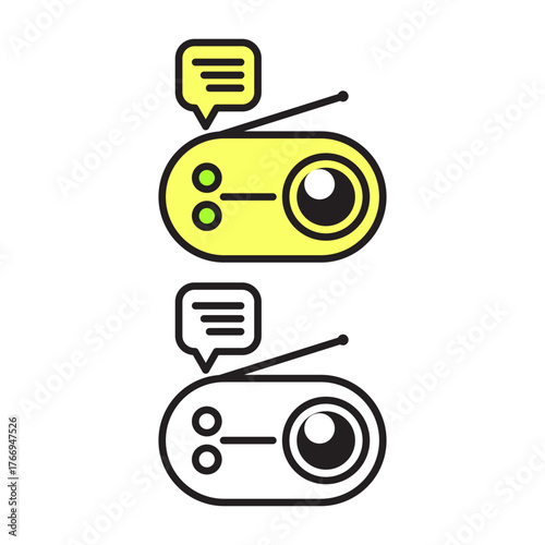 Retro Radio Communication Icon | Podcast, Broadcast, or Live Stream Symbol