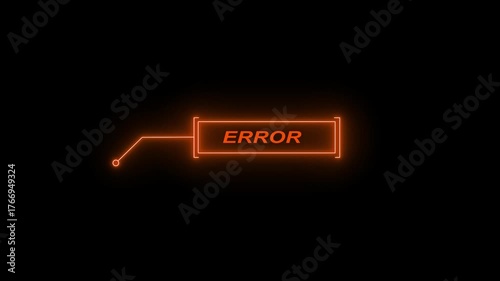 Animation of HUD elements with text Error. Animate a white callus for text Callout futuristic hud animation. Simple HUD elements frame lines callout animation. 4k rendering video and black background.