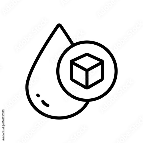 Blood sugar level outline icon. Diabetes management and health tracking vector symbol. Droplet of blood with pieces of sugar simple flat sign.