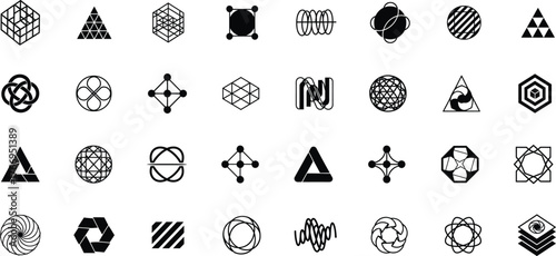 Minimal Geometric Symbol and Abstract Shape Logo Collection .