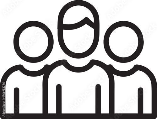Diverse team collaboration and connection symbolized by simple outline figures, representing unity and group effort in modern projects.