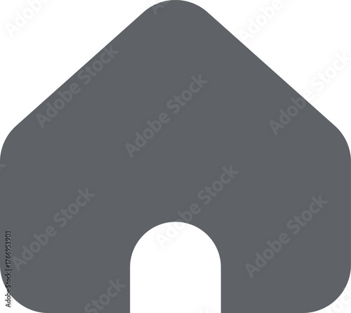 Home Icon, Filled Style, Isolated House Graphic on Transparent Background