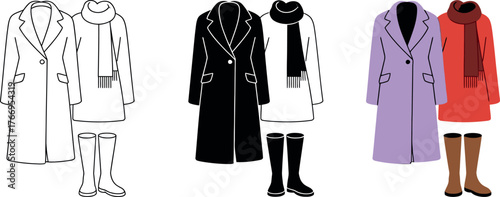 Winter fashion collection featuring coats scarves and boots perfect for cold weather outfits and style ideas