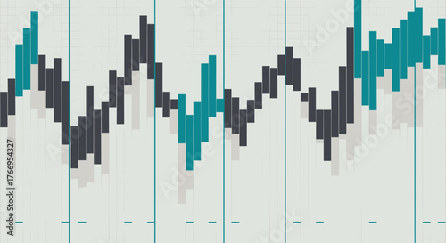 Abstract digital glitch background with fluctuating data visualization  