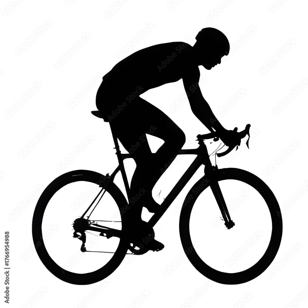 Naklejka premium Cyclist Silhouette Vector – Biking and Sports Illustration