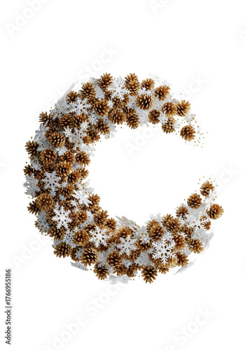 diverse Christmas wreath with decoration on white background. Holiday season festive illustrations.