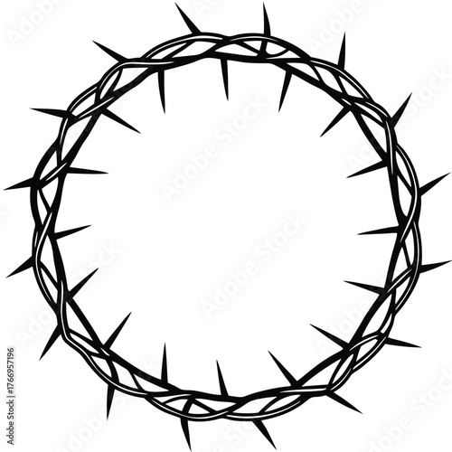 Sharp thorns compose a powerful crown, creating a striking symbol of pain and sacrifice