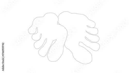 isolated feet soles on white background with shadows