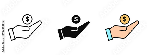 Loan icon designed in stroke, fill, and color styles, isolated on a white background. Perfect for finance apps, banking dashboards, credit services, and money lending concepts.