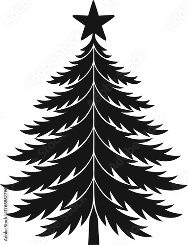 Christmas tree branch silhouette vector