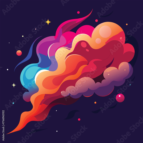 Colorful Abstract Cosmic Cloud Formation nebula space