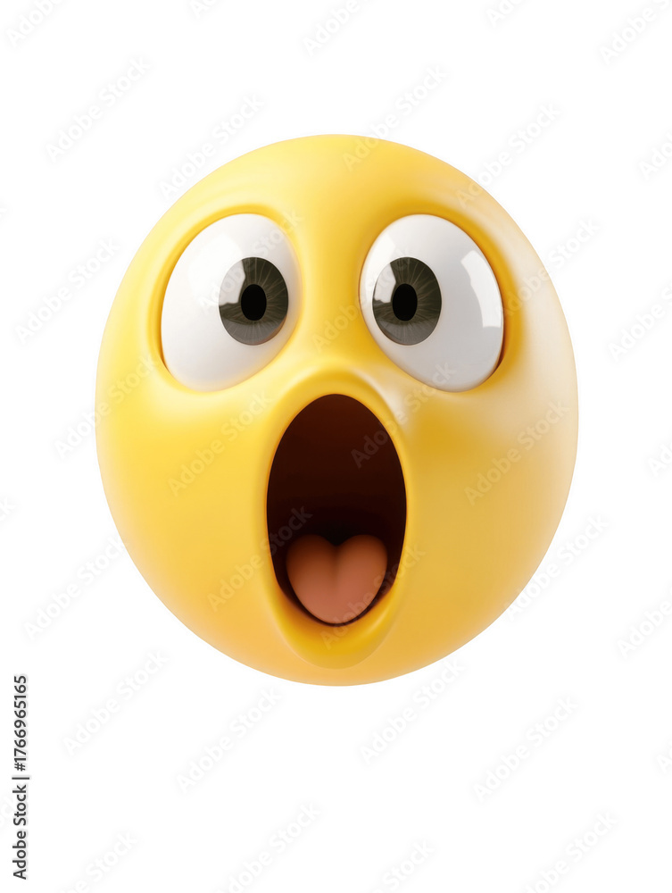 Fototapeta premium Surprised emoji face for messaging and social media design