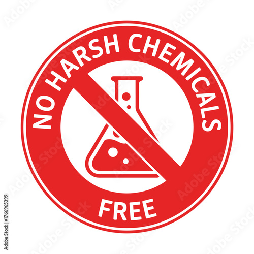 No harsh chemicals free product label symbol