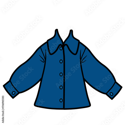 Blue casual shirt for boy on a white background