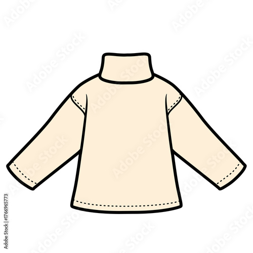 High-neck turtleneck for cool weather for boy on a white background
