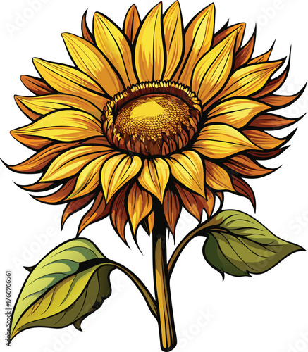 Close up of a giant mammoth sunflower head with bold layered petals isolated on white background isolated on transparent background