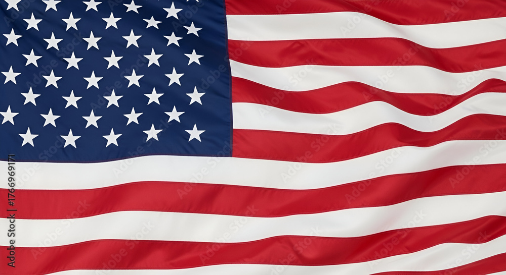 Fototapeta premium American Flag Waving in the Wind