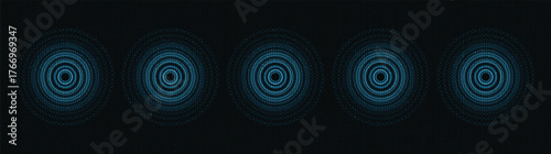 Panorama Dark Circle Technology Background,Digital and Connection Concept design,Vector illustration.