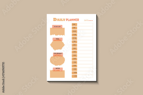 Daily planner vector template design cover