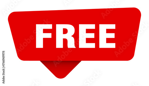 free red sticker isolated on transpatent background. free sign